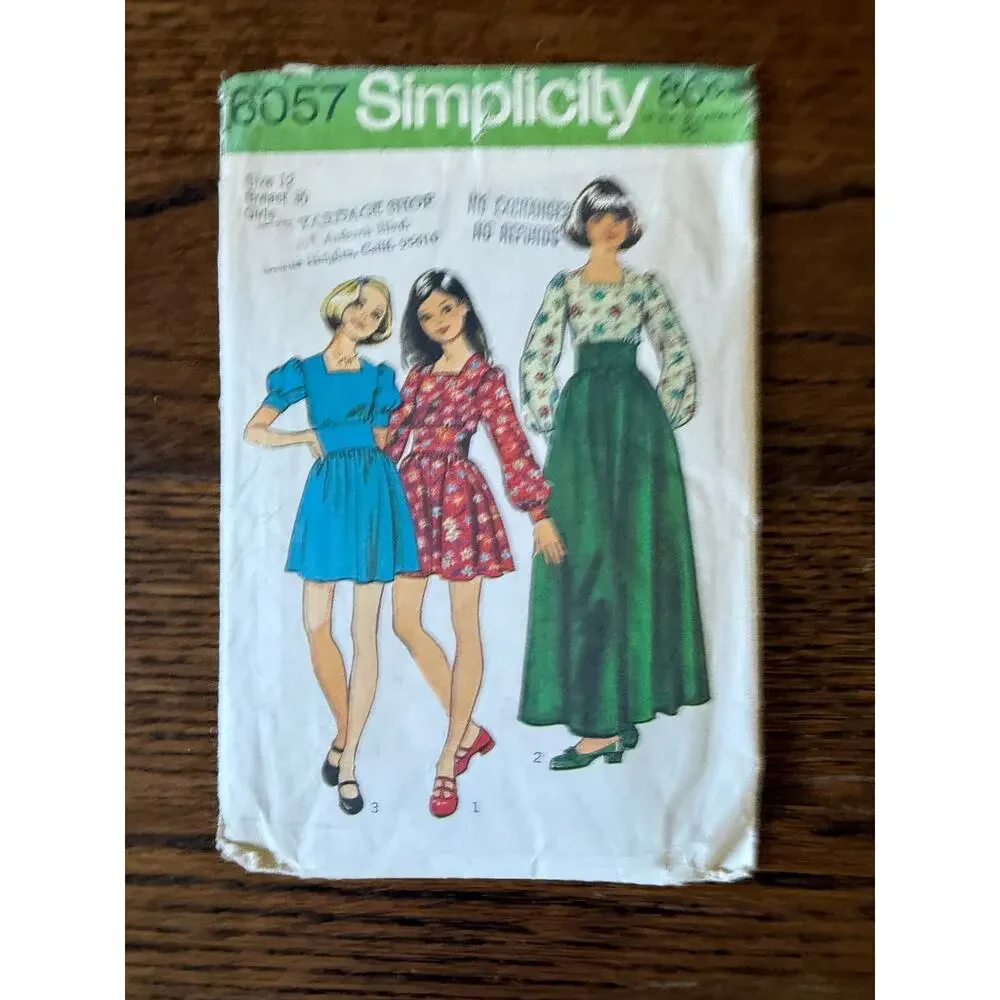 11-Piece Bundle Vintage Sewing Patterns Size 10 Girls 50s 70s 80s Y2k Dress PJs